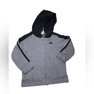Adidas Kids Black and Gray Zip-Up Hoodie size 3T